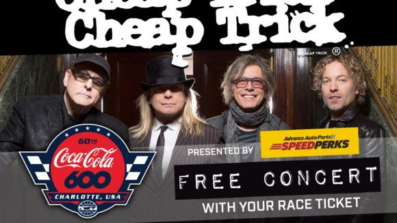 Charlotte Motor Speedway’s 60th Coca-Cola 600 Pit Party to Feature Cheap Trick Concert, Driver Appearances