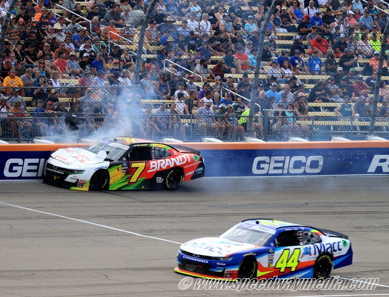 Justin Allgaier blowen right front tire.JPG