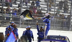 Austin Hill celebrates nwith flag
