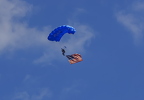 Parachutist with American flag