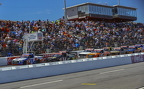 the field takes a late race restart