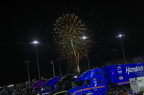 Fire works above the haulers