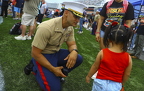 Marine with young fan