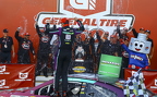 Winner Austin Green getting drenched in victory lane