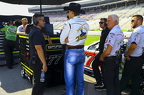 Carson Hocevar with his black cowboy hat