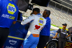 Chase Elliott reviewing data