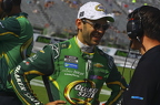 Daniel Suarez joking with a crewman