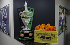 Quaker State 400 trophy with some Georgis peaches