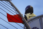 Flagman with red flag