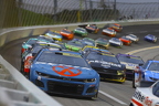 Kyle Busch in traffic