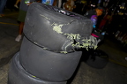 Shredded tires after a wreck