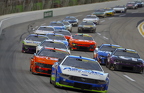 Zane Smith leads a pack of cars
