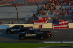 Toyota pre-race truck with flags