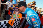 Denny Hamlin with young fan