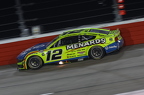 Ryan Blaney with exhaust flames