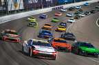 Denny Hamlin leads restart
