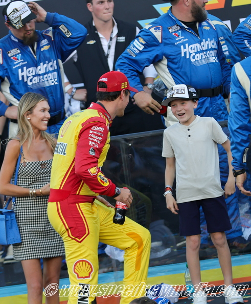 Joey Logano chats with Owen Larson.JPG