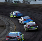 race action at sunset