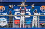 28 Kyle Kirkwood (L, P2), 10 Alex Palou(C, P1), 15 Graham Rahal (R, P3)