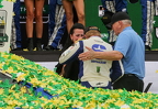 Ty Gibbs and Coach Joe Gibbs victory lane