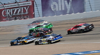 #43 Eric Jones in middle traffic after crash