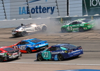 #45 Tayler Reddick -#43 Eric Jones crash 1