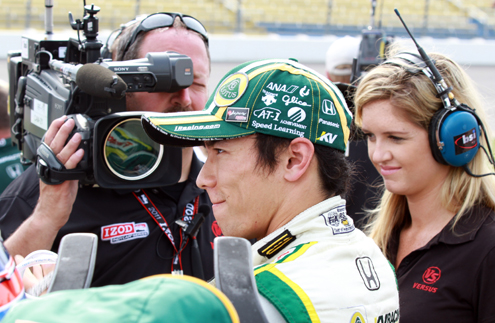 Takuma Sato gets first IRL pole at Iowa