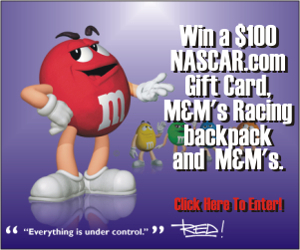 Win a $100 NASCAR.com Gift Card, M&M’S Racing backpack and some M&M’S