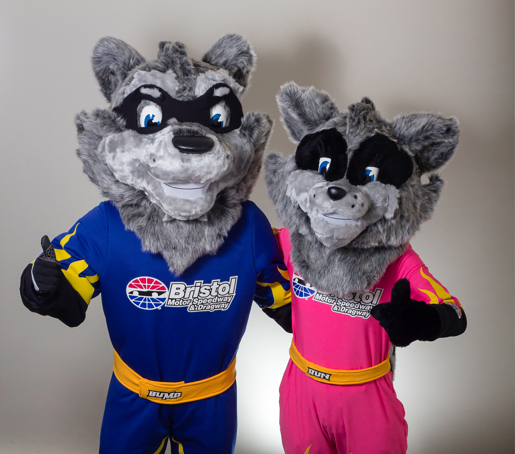 BRISTOL MOTOR SPEEDWAY MASCOTS “BUMP” AND “RUN” MAKE DEBUT