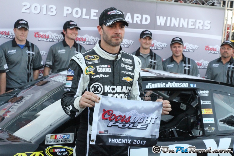 Jimmie Johnson on pole at Phoenix International Raceway