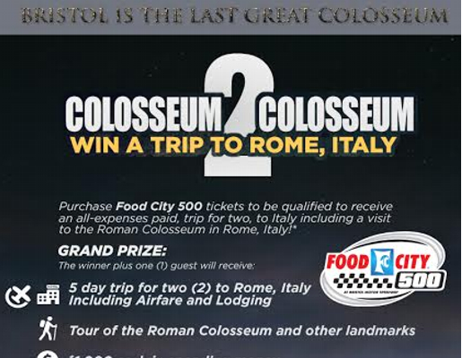 COLOSSEUM 2 COLOSSEUM SWEEPSTAKES SENDS BRISTOL FAN TO ROME, ITALY