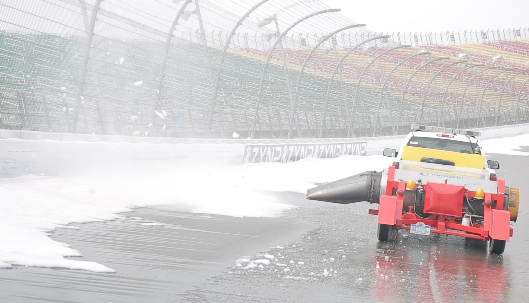 MIS uses jets dryers to melt snow in preparation for the 2014 season