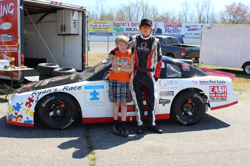 Driver Jake Ruggles dedicating his April 26th race to the Autism Society of NC and their upcoming Dine 4 Autism event