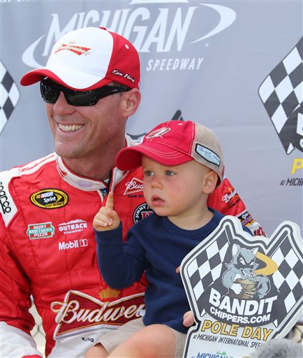 Harvick Claims Pole at MIS with New Track Record.
