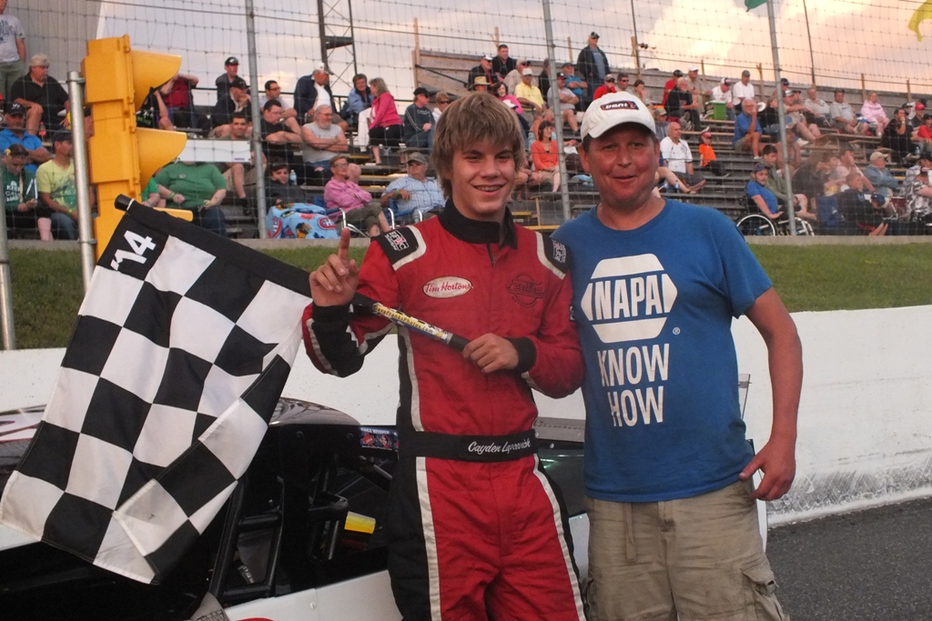 Cayden Lapcevich scores first career OSCAAR Hanover Holiday Modified victory