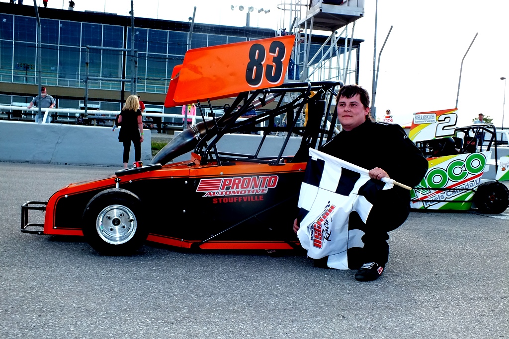 Jamie Bound scores victory in Hurricane Midget feature at Kawartha Speedway