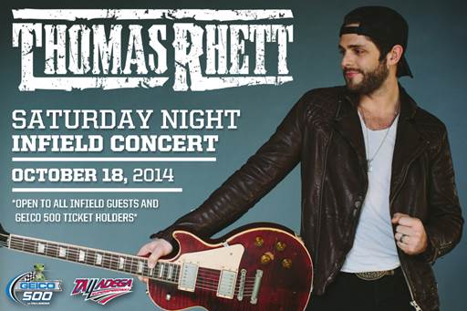 Thomas Rhett to Perform Saturday Night Infield Concert at Talladega Superspeedway
