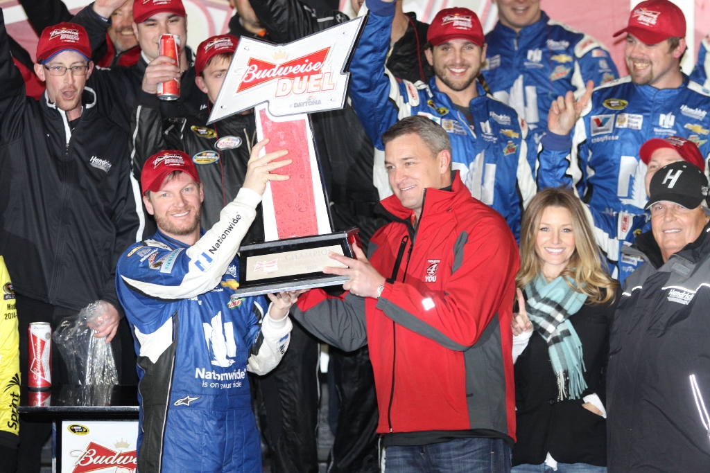 Dale Earnhardt Jr. Comes From the Back to Win Budweiser Duel #1 at Daytona