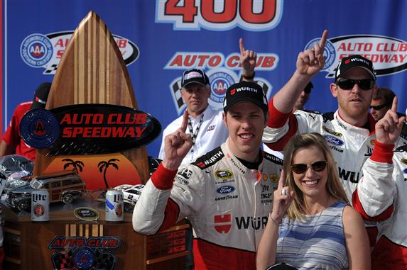 Four-tire Call Propels Brad Keselowski to Surprise Victory at Fontana