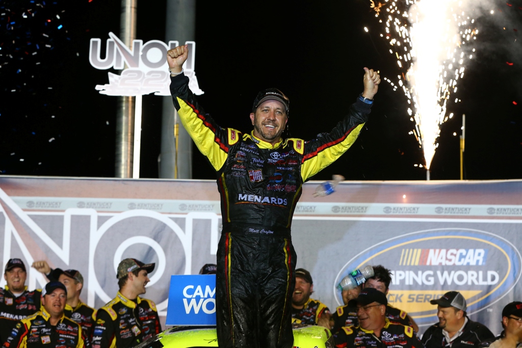 Crafton Wins Shortened Kentucky Truck Race After Damage to Catchfence