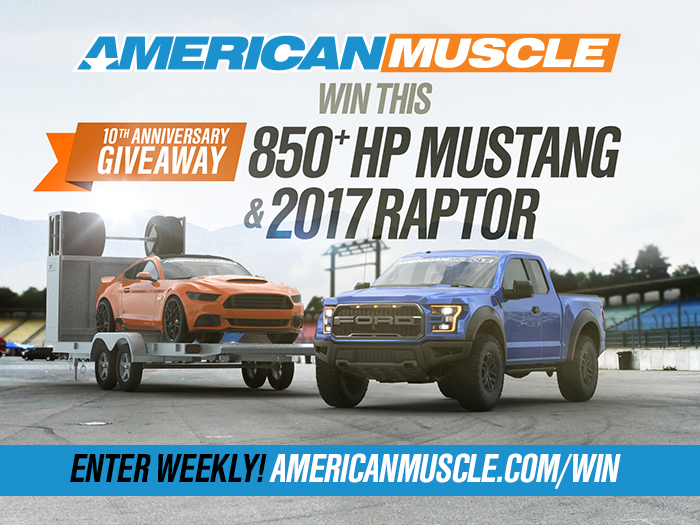WIN A 2017 FORD RAPTOR, 850+ HP MUSTANG & RACING TRAILER FROM AMERICANMUSCLE