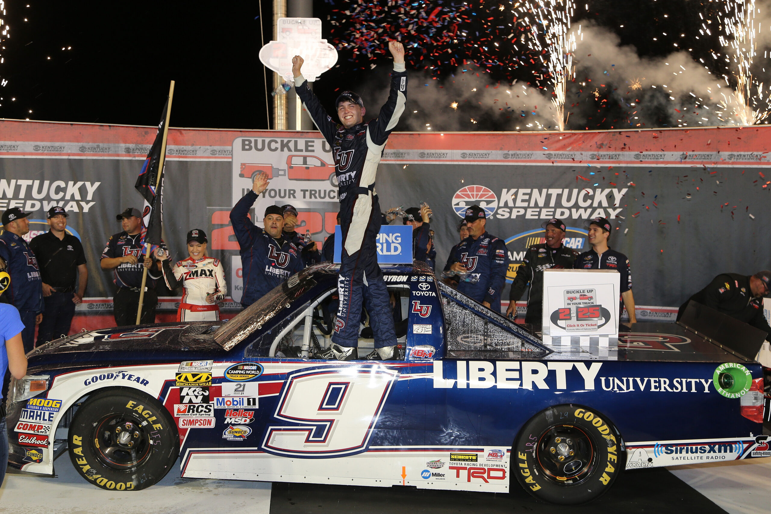 Byron Holds off Late Charge to Score Fourth Victory of Season