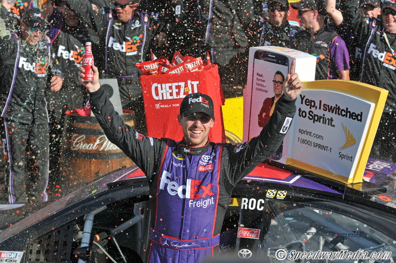 Denny Hamlin Wins in Wild Finish at The Glen
