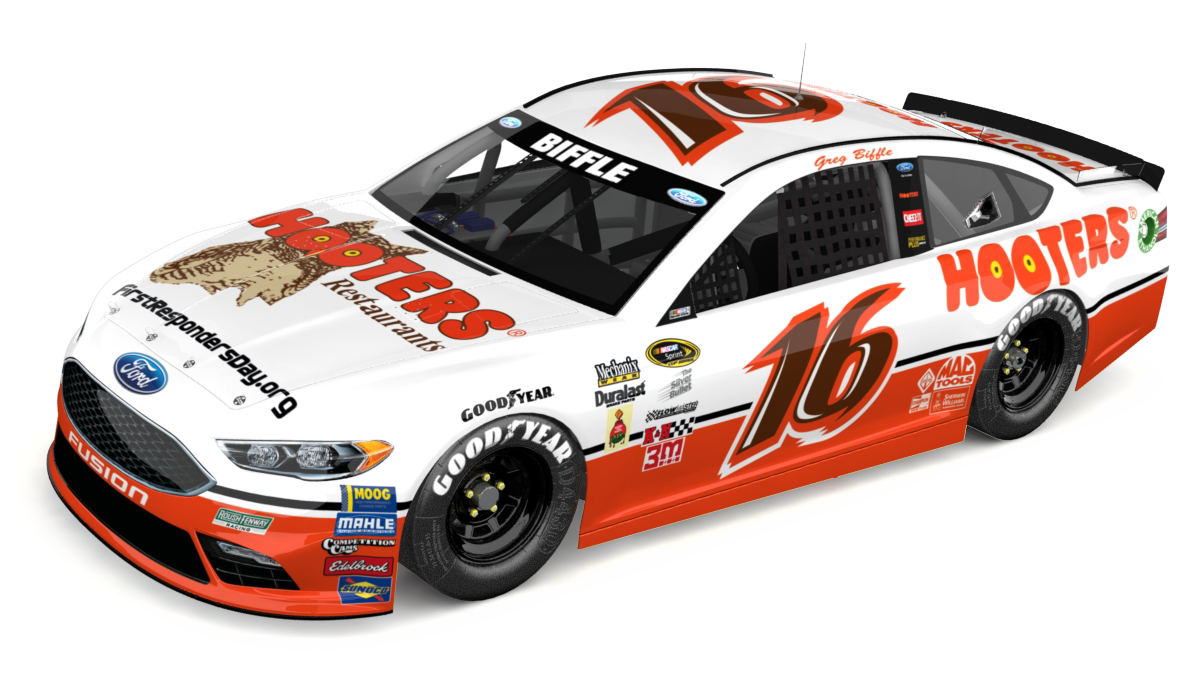 Biffle Teams with Hooters to Promote National First Responders Day with Darlington Throwback Scheme