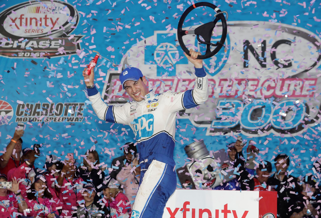 Logano Prevails in Drive for the Cure 300 presented by Blue Cross and Blue Shield of North Carolina