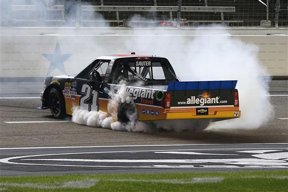 Late Pass Gives Johnny Sauter Victory in Texas Truck Race