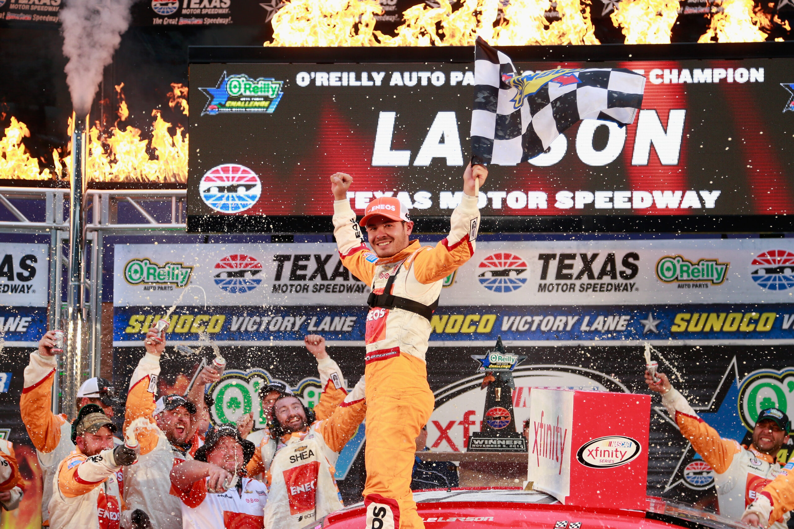Larson Prevails In Battle Of Cup Drivers At Texas XFINITY Race