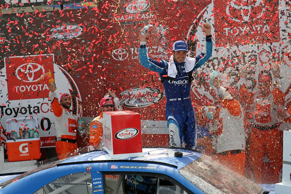 Kyle Larson Takes the Checkered Flag at the ToyotaCare 250 NASCAR XFINITY Series