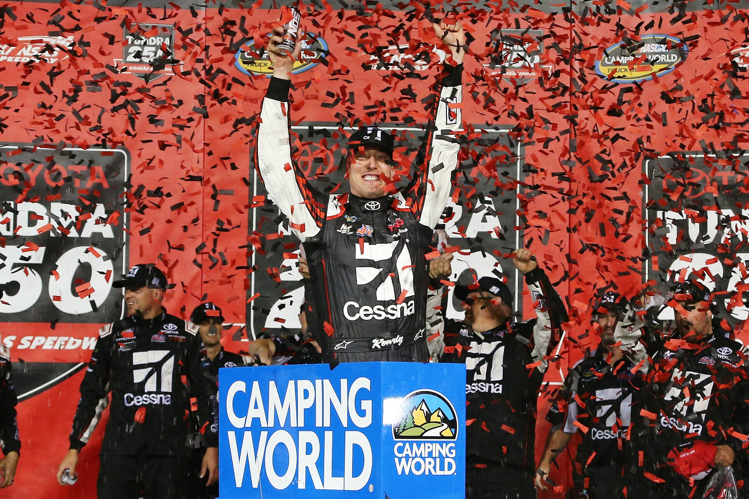 Stroke of luck propels Kyle Busch to Truck Series win at Kansas