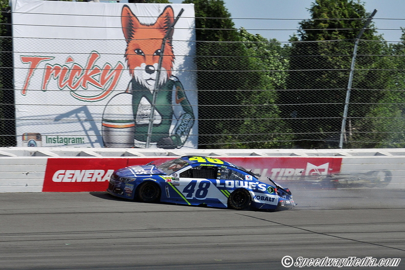 Wreck Ends Day for Johnson and McMurray at Pocono